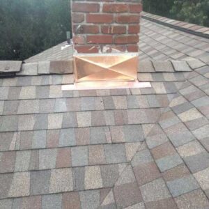 GAF asphalt roof replacement and chimney with copper flashing in Dobbs Ferry