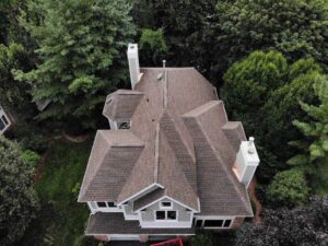 Aerial view of home with GAF asphalt shingles