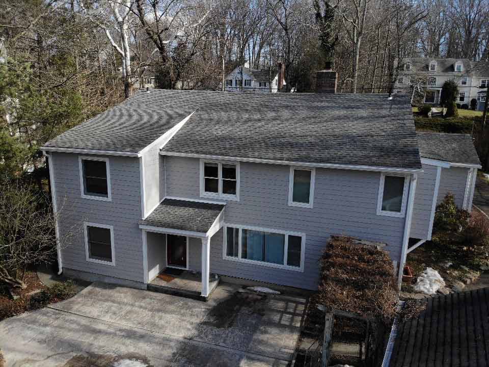 Aerial view of James Hardie siding on home