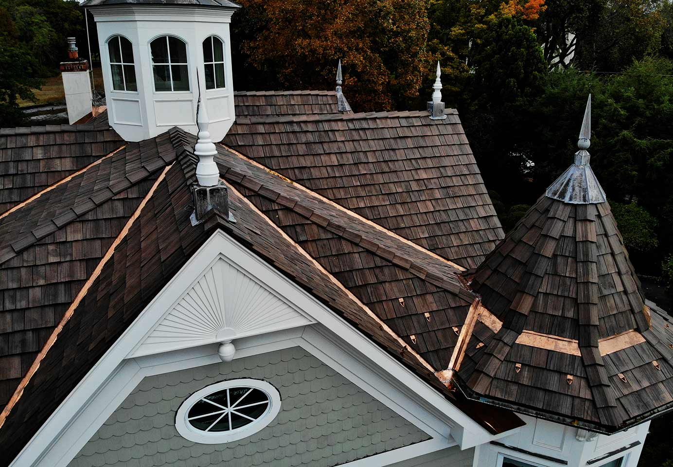Overhead view of Brava roof on home in Connecticut