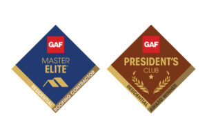 GAF Master Elite Roofing Contractor and President's Club Award Winner