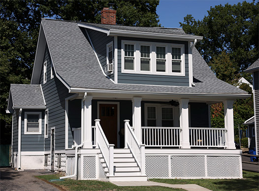 Home with gray siding