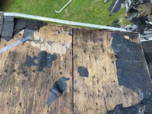 damaged plywood removed from attic