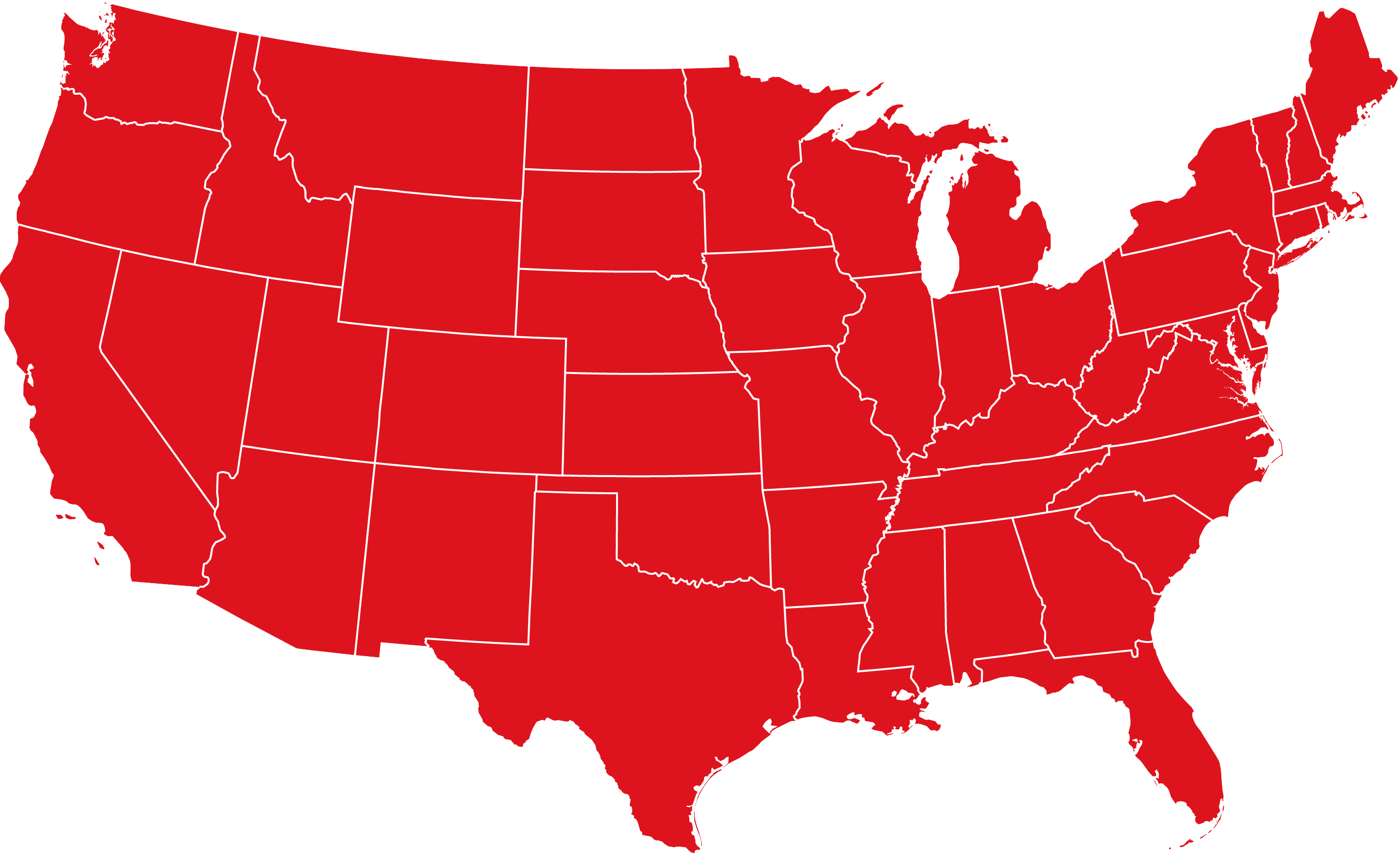 Service Map of USA - all regions