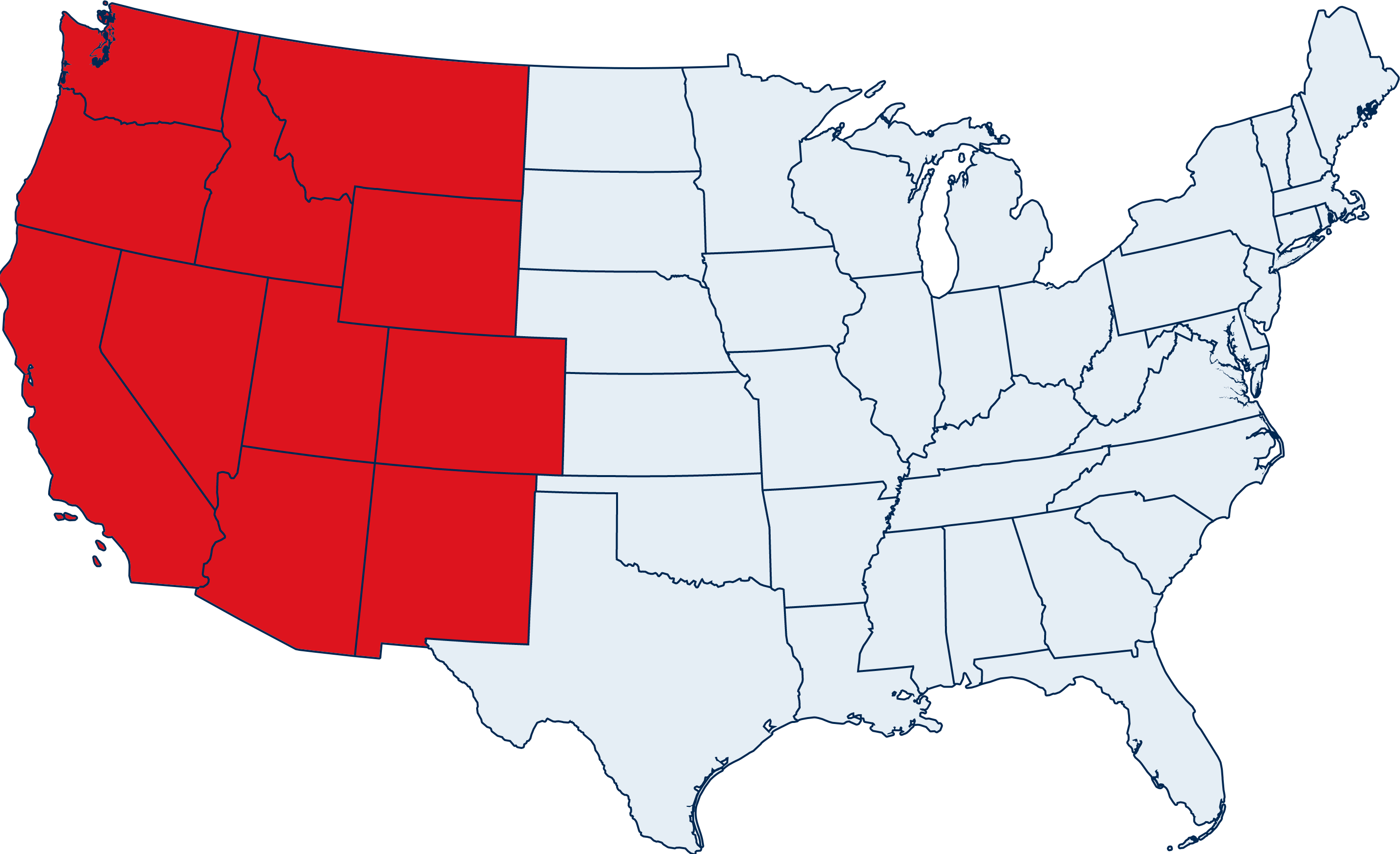 Service Map of USA - western region