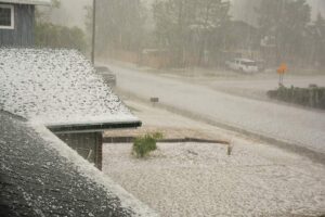 hailstorm on home and road