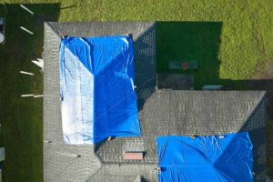 tarp on top of roof