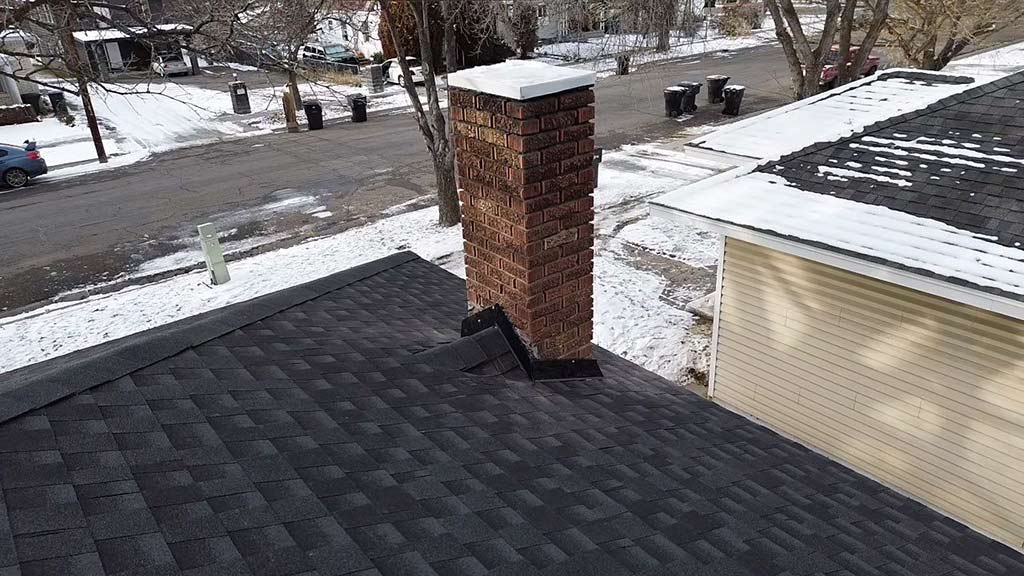 new roof highlighting chimney